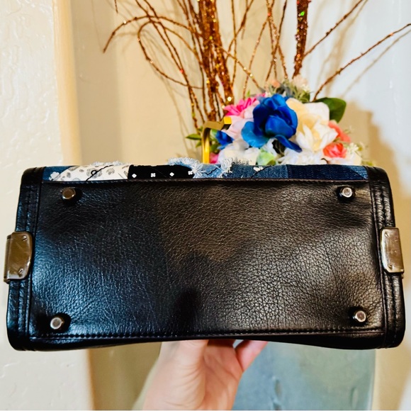 Coach 2016 Swagger 27 Canyon Quilt Denim Patchwork 2-way bag Pebble Leather- EUC - Picture 8 of 16